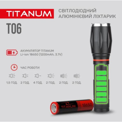Портативний світлодіодний ліхтарик TITANUM TLF-T06 300Lm 6500K (TLF-T06)