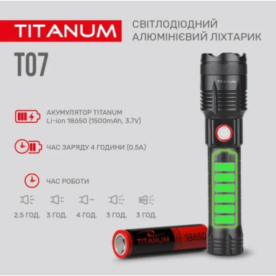 Портативний світлодіодний ліхтарик TITANUM TLF-T07 700Lm 6500K (TLF-T07)