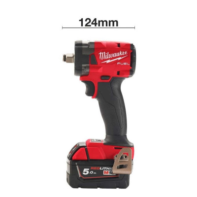 Гайкокрут акумуляторний 1/2" MILWAUKEE, M18 FIW2F12-502X, 339Нм (+зар.пристрій, 2акум.Х 5Аг,HD кейс) (4933478444)