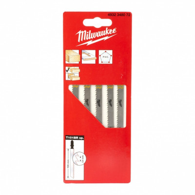 Полотна для лобзика T101BR MILWAUKEE, 105мм/ крок зуба 2,5мм, (5шт), (зворотній різ) (4932348072) Полотна для лобзика T101BR MILWAUKEE, 105мм/ крок зуба 2,5мм, (5шт), (зворотній різ) (4932348072)